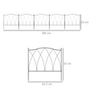 Outsunny 5PCs Decorative Garden Fencing Metal Border Edging