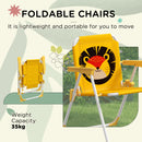 Outsunny Kids Bistro Table and Chair Set w/ Lion Theme, Adjustable Parasol