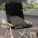 Outsunny Padded Camp Chair Outdoor High Back Folding Recliner with Bag Black