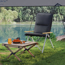 Outsunny Padded Camp Chair Outdoor High Back Folding Recliner with Bag Black
