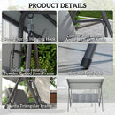 Outsunny 3 Person Porch Swing Chair Outdoor Lounge Bench Canopy Light Grey