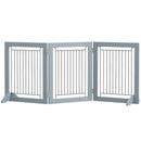 PawHut Foldable Wooden Pet Gate w/ 3 Panels 2 Support Feet for Small Dogs
