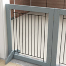PawHut Foldable Wooden Pet Gate w/ 3 Panels 2 Support Feet for Small Dogs