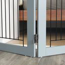 PawHut Foldable Wooden Pet Gate w/ 3 Panels 2 Support Feet for Small Dogs