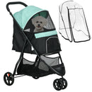 PawHut Dog Stroller for XS Dogs, S Dogs, Cats with Rain Cover