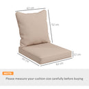 Outsunny Garden Chair Cushion Set with 1 Seat and 1 Back Pad, Light Grey