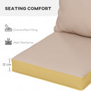 Outsunny Garden Chair Cushion Set with 1 Seat and 1 Back Pad, Light Grey