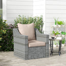 Outsunny Garden Chair Cushion Set with 1 Seat and 1 Back Pad, Light Grey