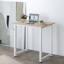 HOMCOM Computer Desk Dining Table Writing Table with Metal Frame, White