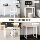 HOMCOM Computer Desk Dining Table Writing Table with Metal Frame, White