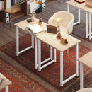 HOMCOM Computer Desk Dining Table Writing Table with Metal Frame, White