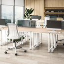HOMCOM Computer Desk Dining Table Writing Table with Metal Frame, White