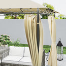 Outsunny 3 x 3 m Double Roof Outdoor Gazebo with Curtains, Dark Grey