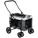 PawHut Foldable Pet Stroller w/ Detachable Carrier, Soft Padding