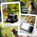 PawHut Foldable Pet Stroller w/ Detachable Carrier, Soft Padding