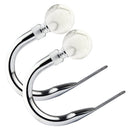 Marble - Pair of Holdaback Tiebacks with End Finials in Brushed Silver