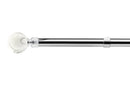 Marble - Extendable Curtain Pole with rings and pair of end finials in Brushed Silver