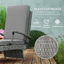 Outsunny Foldable Rattan Garden Recliner Chair w/ Cushion, Footrest