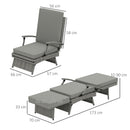 Outsunny Foldable Rattan Garden Recliner Chair w/ Cushion, Footrest