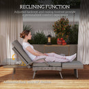 Outsunny Foldable Rattan Garden Recliner Chair w/ Cushion, Footrest