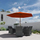 Outsunny 2.5m Wood Garden Parasol Sun Shade Outdoor Wooden Umbrella Canopy