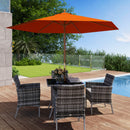 Outsunny 2.5m Wood Garden Parasol Sun Shade Outdoor Wooden Umbrella Canopy