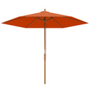 Outsunny 2.5m Wood Garden Parasol Sun Shade Outdoor Wooden Umbrella Canopy