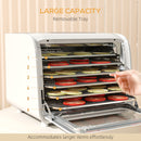 HOMCOM Food Dehydrator with 6 Stainless Steel Tray, for Fruit, Meat