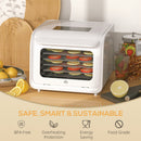 HOMCOM Food Dehydrator with 6 Stainless Steel Tray, for Fruit, Meat