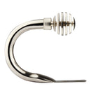 Metal Sliced - Pair of Holdaback Tiebacks with End Finials in Brushed Silver