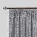 Metal Sliced - Extendable Curtain Pole with rings and pair of end finials in Black Silk