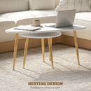 HOMCOM Coffee Table Set of 2 Nesting End Side Tables for Living Room, White