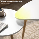 HOMCOM Coffee Table Set of 2 Nesting End Side Tables for Living Room, White