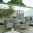 Outsunny 6 Pieces Rattan Garden Furniture Sofa Set, Grey