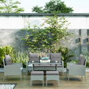 Outsunny 6 Pieces Rattan Garden Furniture Sofa Set, Grey