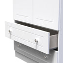 Monroe Ready Assembled Wardrobe with 2 Doors and 2 Drawers - White Matt / White