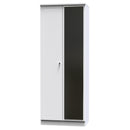 Monroe Ready Assembled Wardrobe with 2 Doors and Mirror - White Matt / White