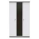 Monroe Ready Assembled Wardrobe with Triple Mirror - White Matt / White
