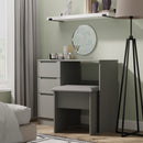 Milan Stool in Grey Gloss & Grey Oak - Ready Assembled