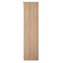 Milan Tall 2 Drawer Double Wardrobe in White Gloss & Bardolino Oak - Ready Assembled