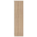 Milan Tall 2 Drawer Tiple Mirror Wardrobe in White Gloss & Bardolino Oak - Ready Assembled