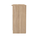 Milan 2 Door 3 Drawer Sideboard in White Gloss & Bardolino Oak - Ready Assembled