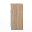 Milan 1 Drawer 2 Door Sideboard in White Gloss & Bardolino Oak - Ready Assembled