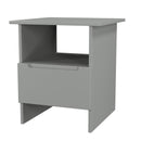 Milan Bottom Drawer Lamp Table in Dusk Grey - Ready Assembled