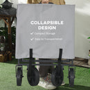Outsunny Folding Outdoor Storage Trolley Cart Bag Telescopic Handle Brakes Grey