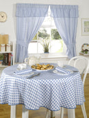 Molly - Gingham Pencil Pleat Curtains With Pelmet Header in Blue
