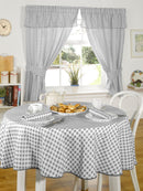 Molly - Gingham Pencil Pleat Curtains With Pelmet Header in Charcoal