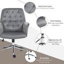 Vinsetto Swivel Computer Chair W/ Arm Modern Style Tufted Home Office Dark Grey