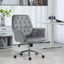 Vinsetto Swivel Computer Chair W/ Arm Modern Style Tufted Home Office Dark Grey