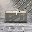 Outsunny Rattan Outdoor Storage Bench with Aluminium Frame, Grey